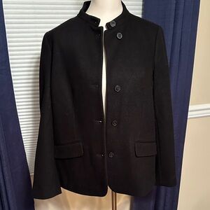 Talbots Black Women's knit Blazer w/Stand up Collar